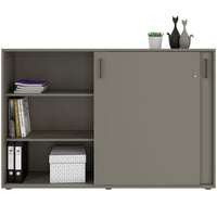 NOVA sliding door wardrobe | 3 OH, 1640 x 1085 mm, Cubanite gray