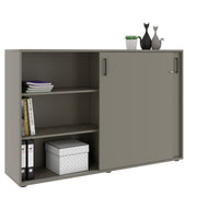 NOVA sliding door wardrobe | 3 OH, 1640 x 1085 mm, Cubanite gray