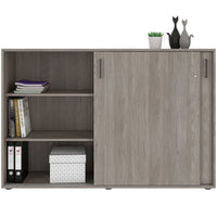 NOVA sliding door wardrobe | 3 OH, 1640 x 1085 mm, gray northern oak