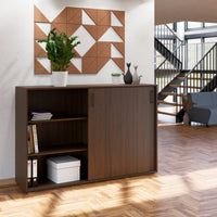 NOVA sliding door wardrobe | 3 OH, 1640 x 1085 mm, walnut