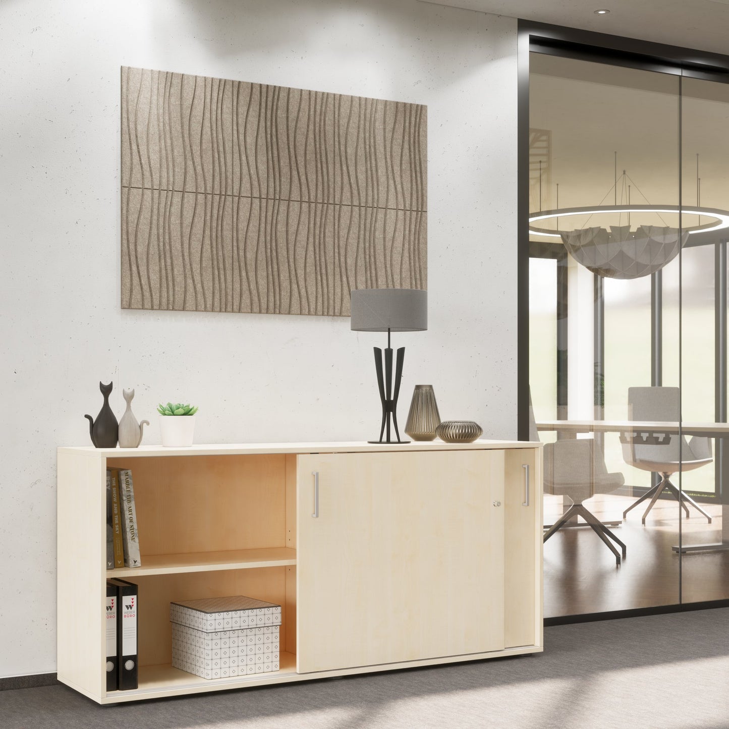 NOVA Sliding door cabinet | 2 Oh, 1640 x 740 mm, maple