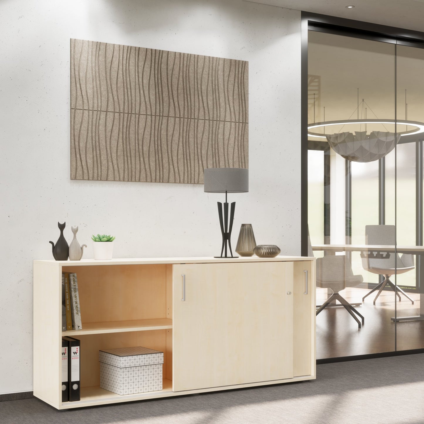 NOVA Cabinet di porta scorrevole | 2 OH, 1640 x 740 mm, acero