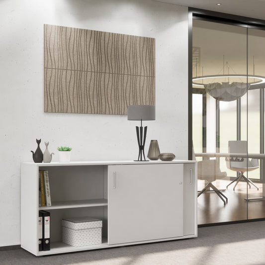 NOVA sliding door wardrobe | 2 OH, 1640 x 740 mm, pearl gray