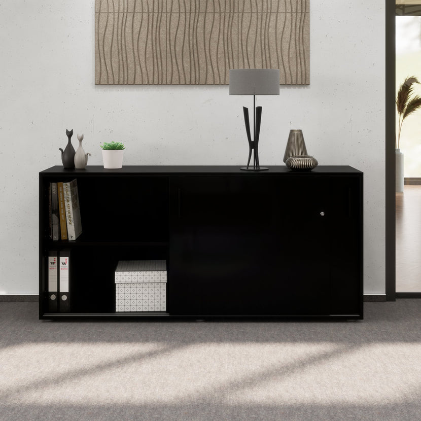 NOVA sliding door wardrobe | 2 OH, 1640 x 740 mm, black