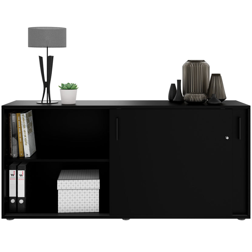 NOVA sliding door wardrobe | 2 OH, 1640 x 740 mm, black