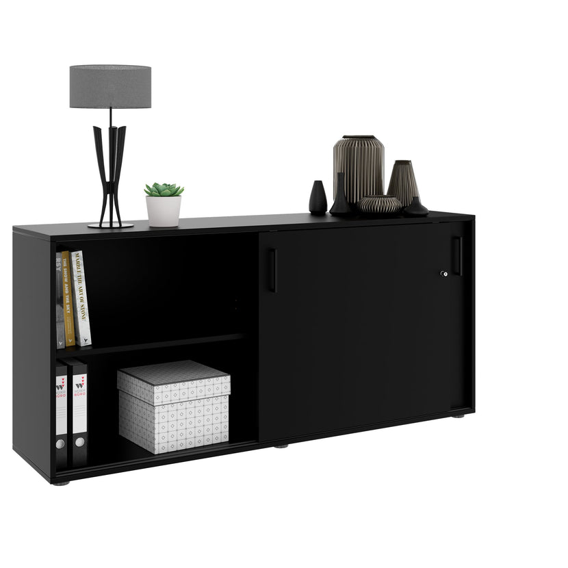 NOVA sliding door wardrobe | 2 OH, 1640 x 740 mm, black