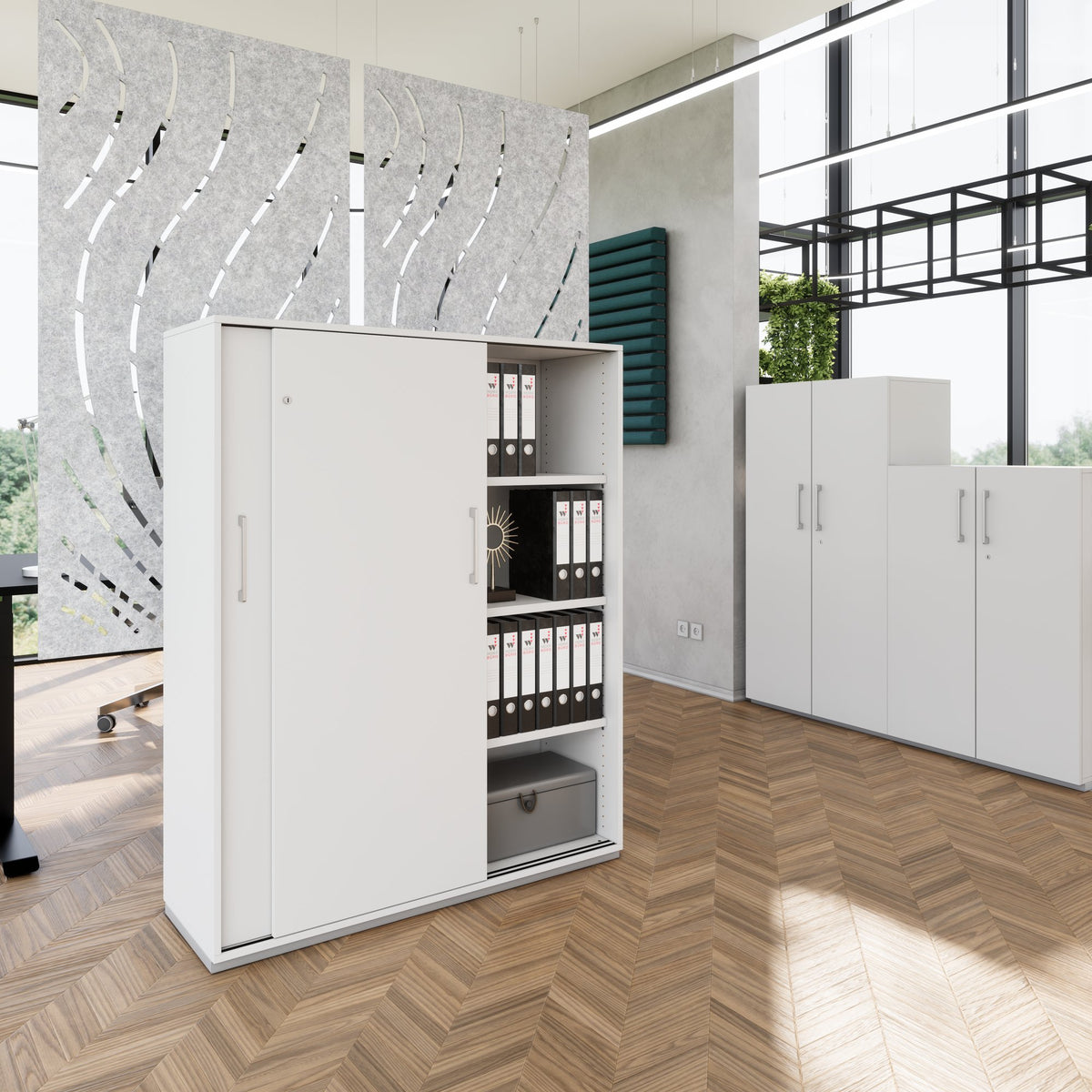 PRO Cabinet di porta scorrevole | 4 OH, 1200 x 1510 mm, grigio - 1 Lightbox Main Image