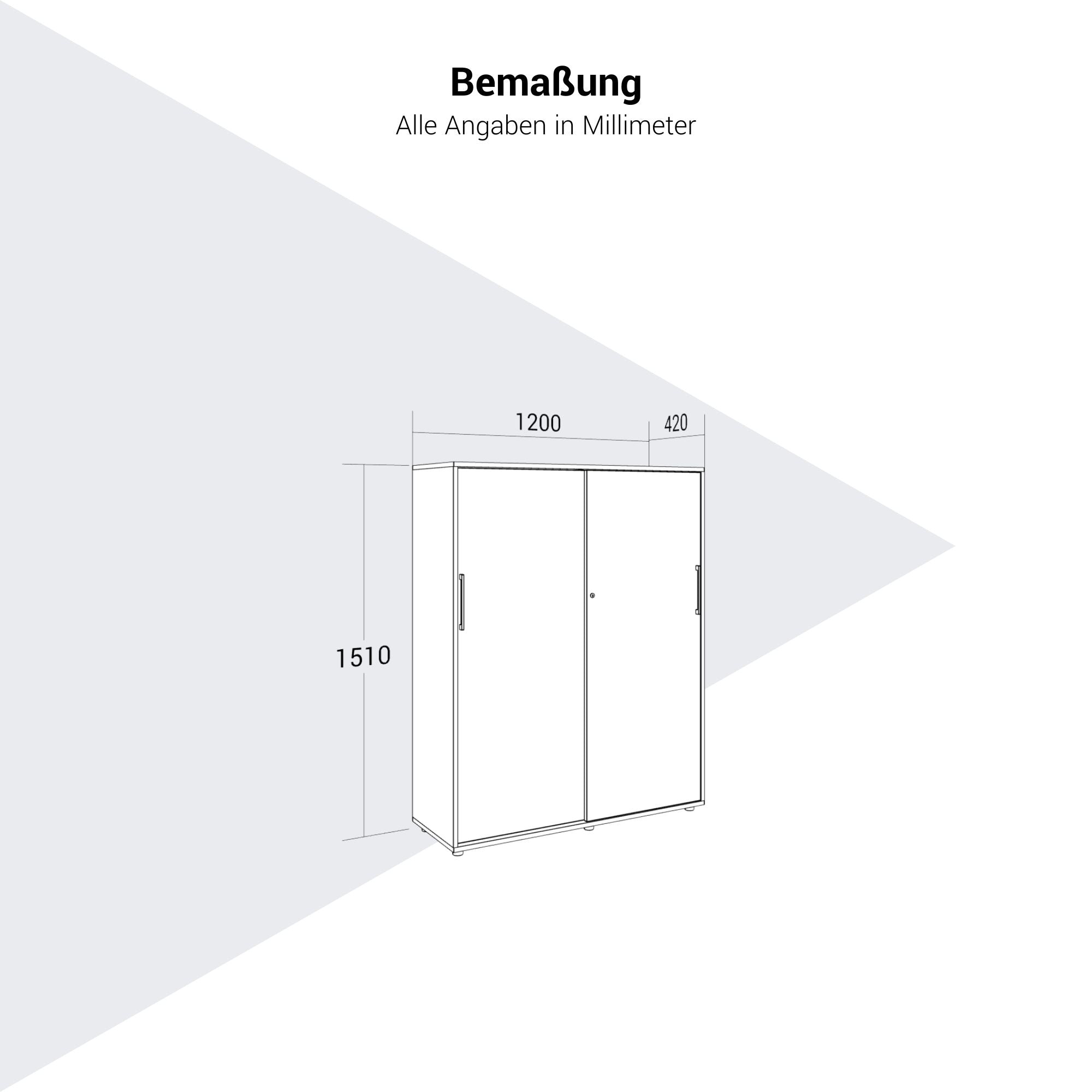 PRO Schiebetürenschrank | 4 OH, 1200 x 1510 mm, Natureiche