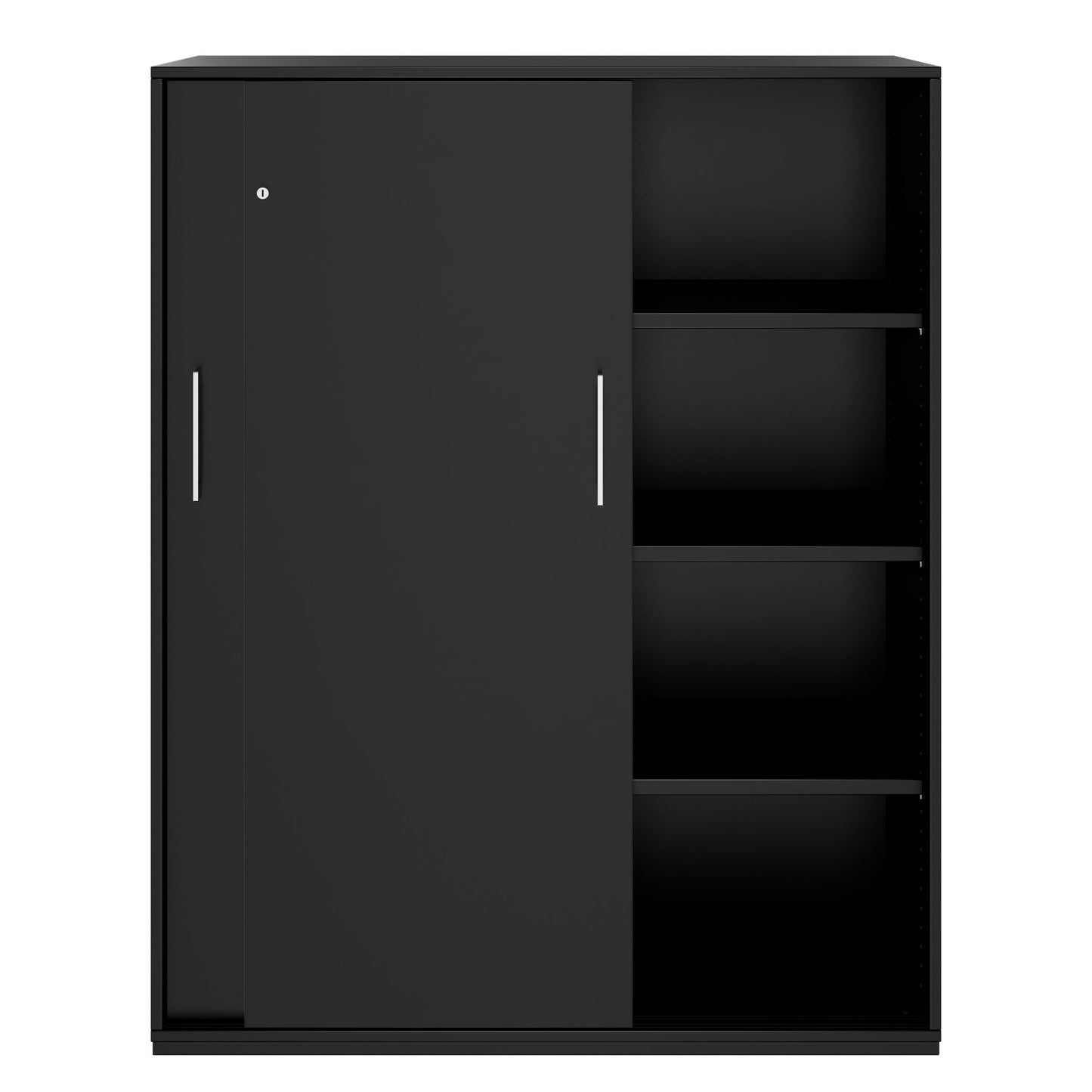 Armoire à portes coulissantes PRO | 4 OH, 1200 x 1510 mm, noir