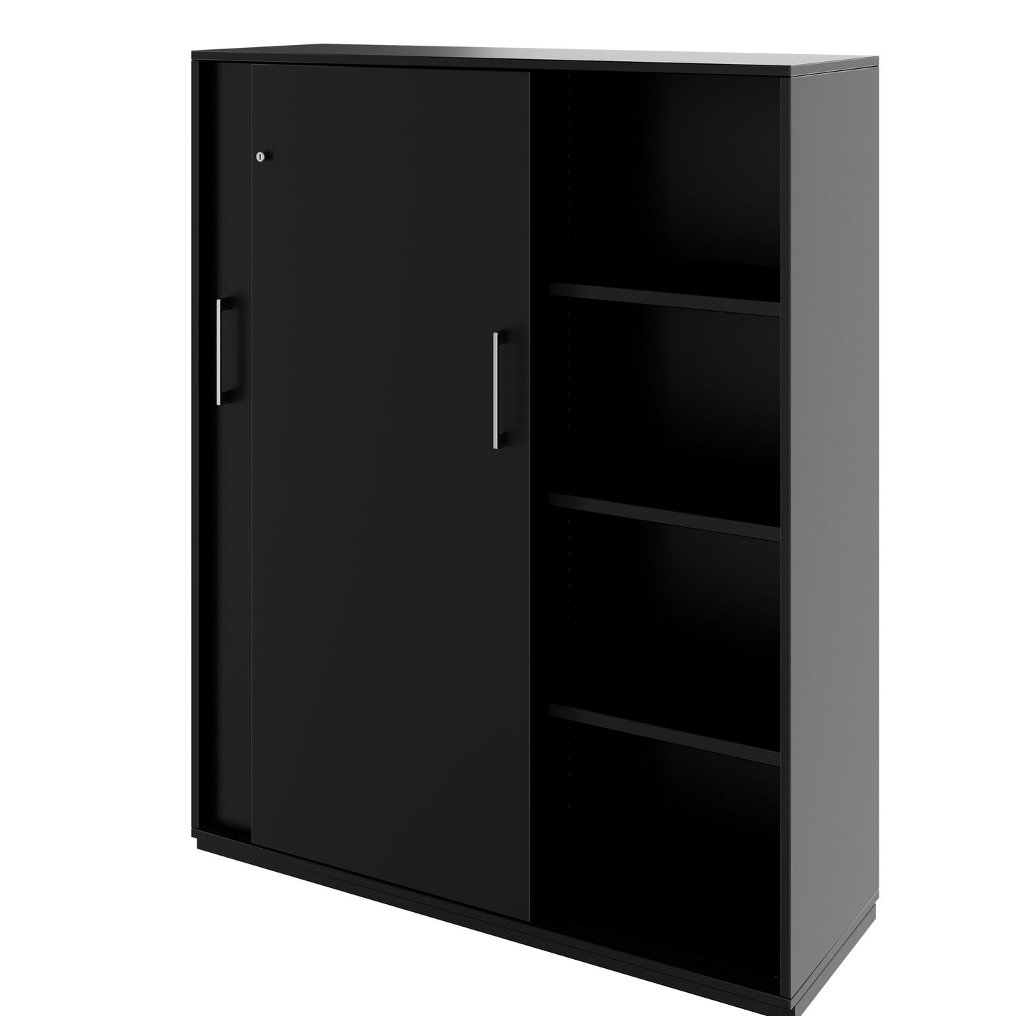 Armoire à portes coulissantes PRO | 4 OH, 1200 x 1510 mm, noir