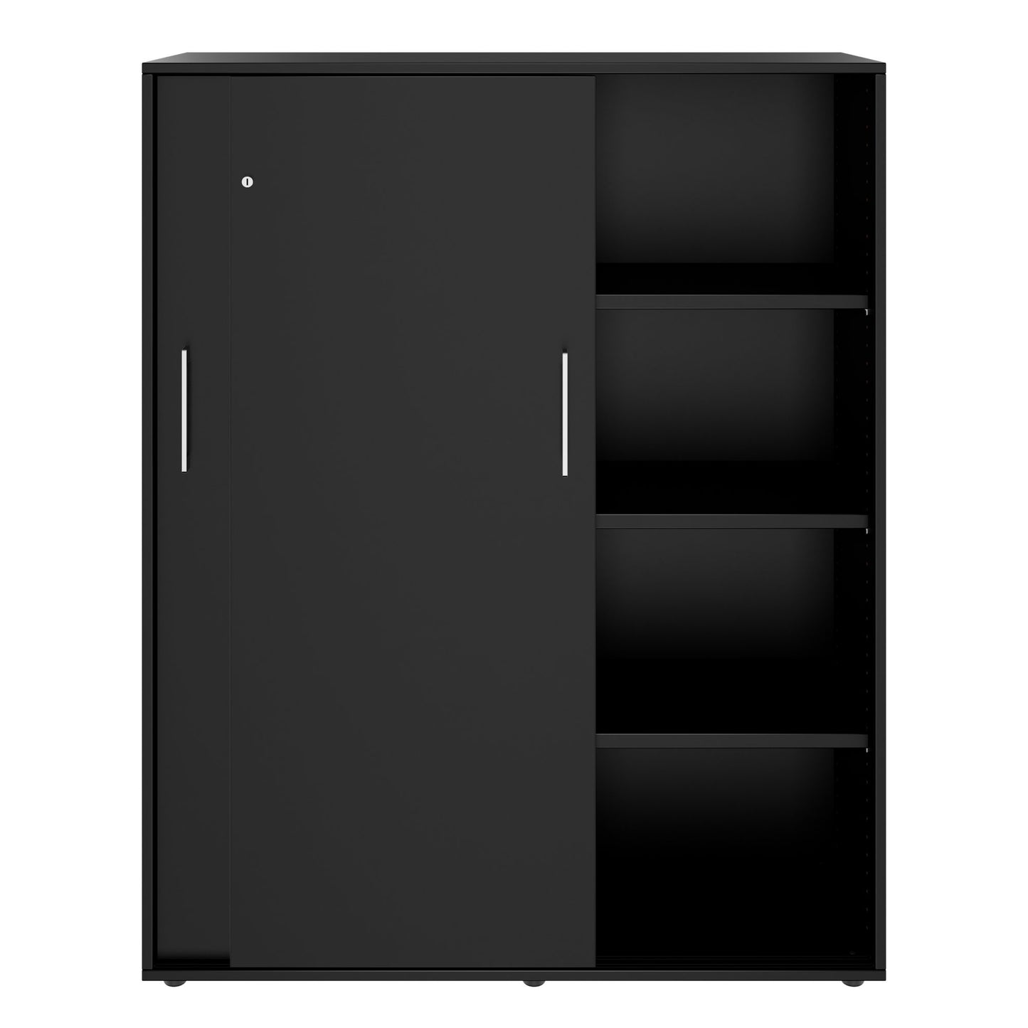 Armoire à portes coulissantes PRO | 4 OH, 1200 x 1510 mm, noir