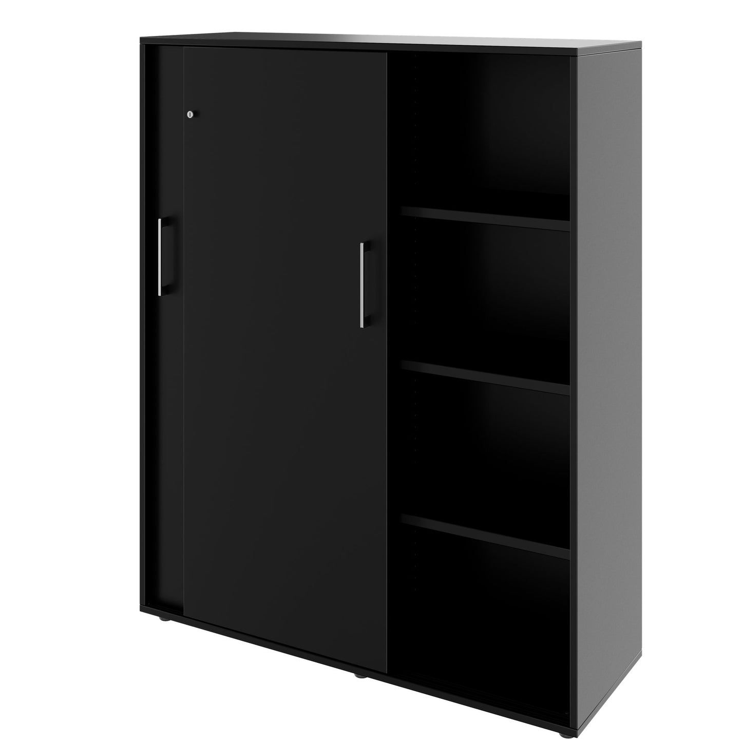 Armoire à portes coulissantes PRO | 4 OH, 1200 x 1510 mm, noir