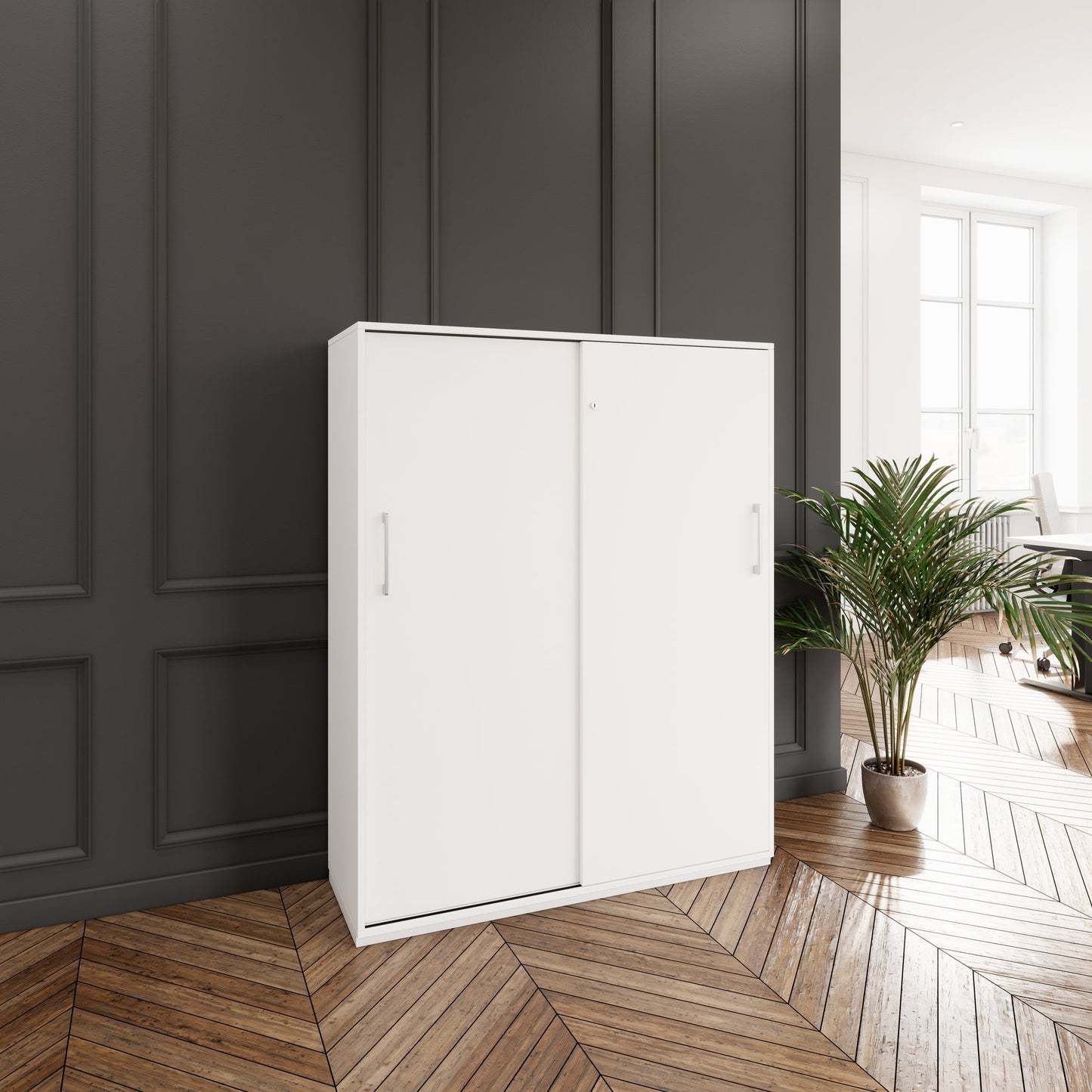 PRO Armoire de porte coulissante | 4 oh, 1200 x 1510 mm, blanc