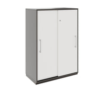 PRO Armoire de porte coulissante | 3 oh, 800 - 1600 x 1140 mm, graphite / blanc