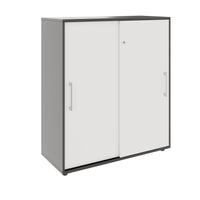 PRO Armoire de porte coulissante | 3 oh, 800 - 1600 x 1140 mm, graphite / blanc