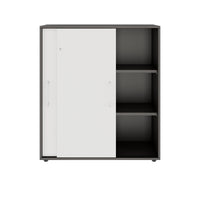 PRO Armoire de porte coulissante | 3 oh, 800 - 1600 x 1140 mm, graphite / blanc