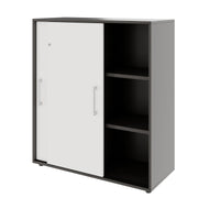 PRO Armoire de porte coulissante | 3 oh, 800 - 1600 x 1140 mm, graphite / blanc