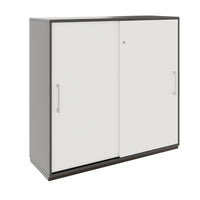 PRO Armoire de porte coulissante | 3 oh, 800 - 1600 x 1140 mm, graphite / blanc