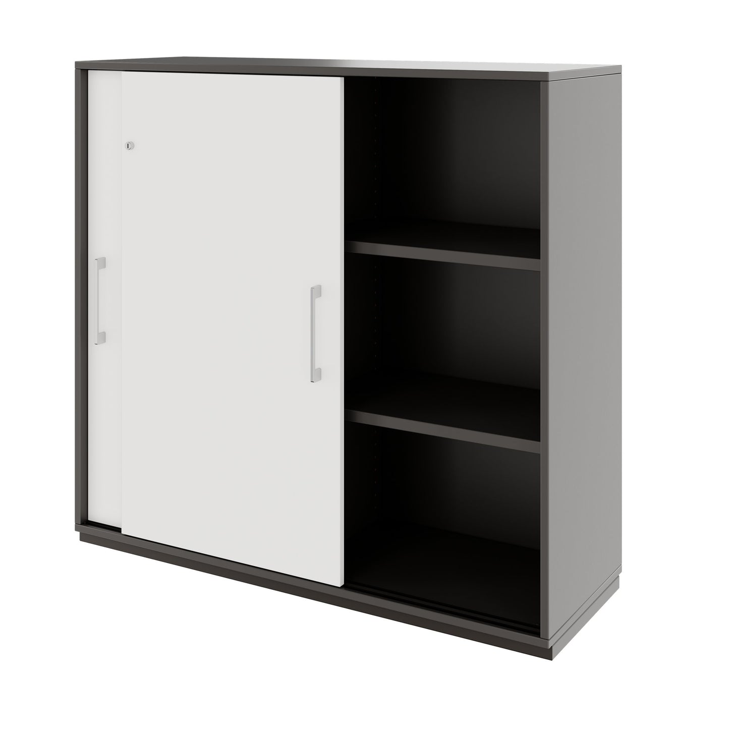 PRO Armoire de porte coulissante | 3 oh, 800 - 1600 x 1140 mm, graphite / blanc