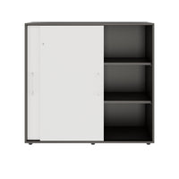 PRO Armoire de porte coulissante | 3 oh, 800 - 1600 x 1140 mm, graphite / blanc