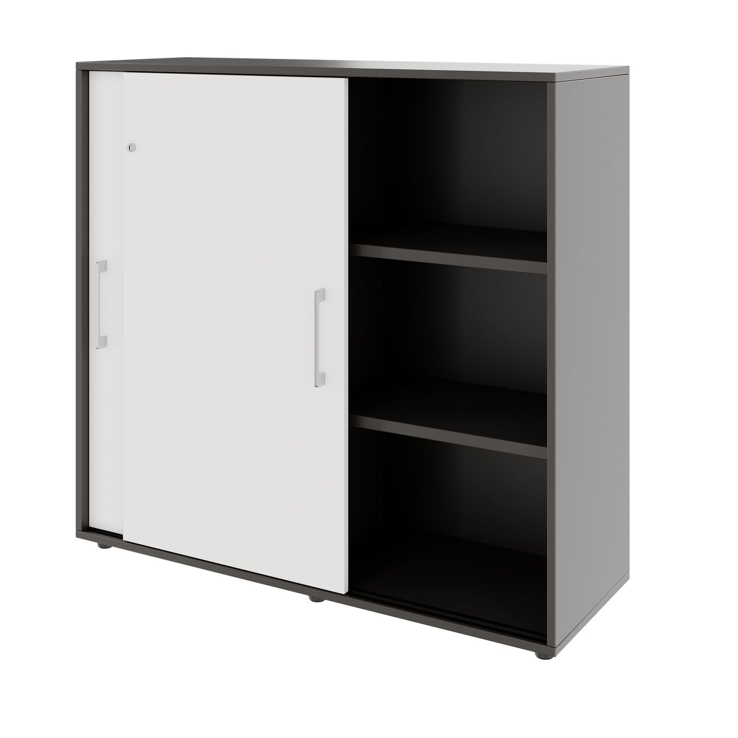 PRO Armoire de porte coulissante | 3 oh, 800 - 1600 x 1140 mm, graphite / blanc