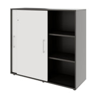 PRO Armoire de porte coulissante | 3 oh, 800 - 1600 x 1140 mm, graphite / blanc