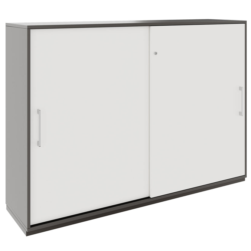 PRO Cabinet di porta scorrevole | 3 OH, 800 - 1600 x 1140 mm, grafite / bianco