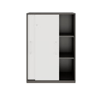 PRO Armoire de porte coulissante | 3 oh, 800 - 1600 x 1140 mm, graphite / blanc