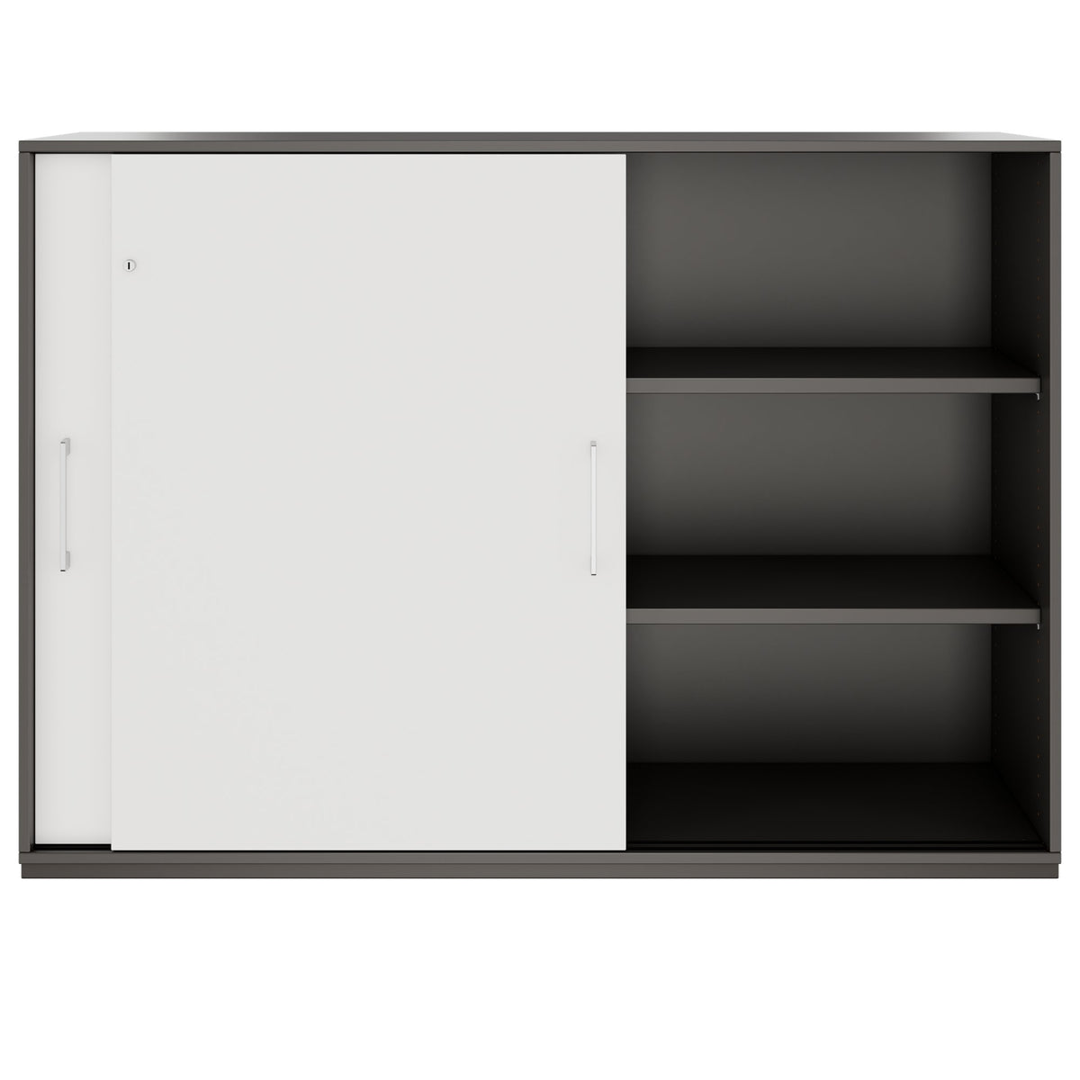 PRO Armoire de porte coulissante | 3 oh, 800 - 1600 x 1140 mm, graphite / blanc - 3 Lightbox Main Image