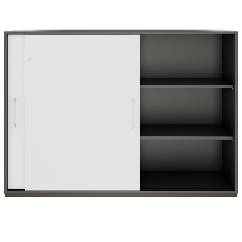 PRO Armoire de porte coulissante | 3 oh, 800 - 1600 x 1140 mm, graphite / blanc - 3 Main Image