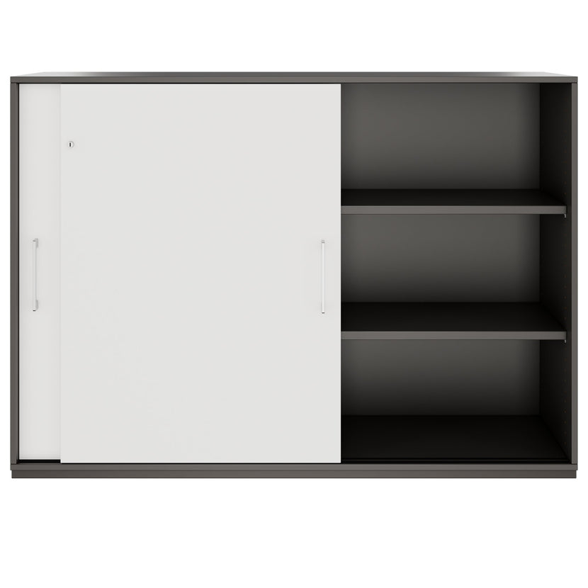 PRO Cabinet di porta scorrevole | 3 OH, 800 - 1600 x 1140 mm, grafite / bianco