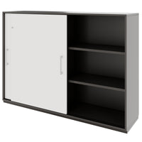 PRO Armoire de porte coulissante | 3 oh, 800 - 1600 x 1140 mm, graphite / blanc