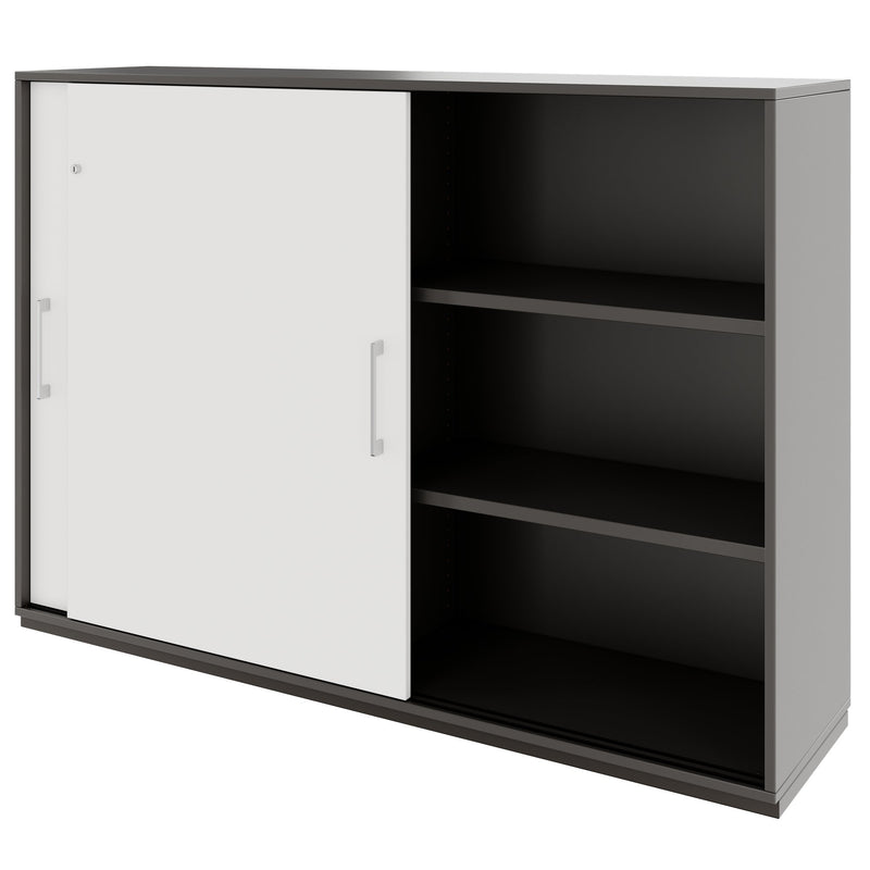 PRO Armoire de porte coulissante | 3 oh, 800 - 1600 x 1140 mm, graphite / blanc - 4 Main Image