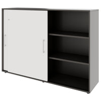 PRO Armoire de porte coulissante | 3 oh, 800 - 1600 x 1140 mm, graphite / blanc