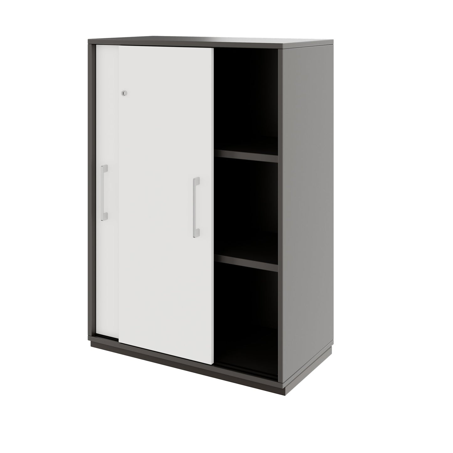 PRO Armoire de porte coulissante | 3 oh, 800 - 1600 x 1140 mm, graphite / blanc