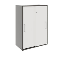 PRO Armoire de porte coulissante | 3 oh, 800 - 1600 x 1140 mm, graphite / blanc