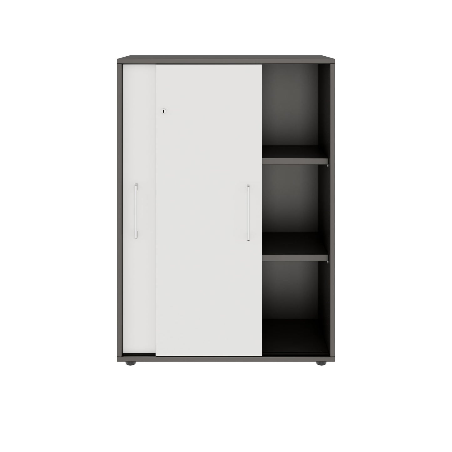 PRO Cabinet di porta scorrevole | 3 OH, 800 - 1600 x 1140 mm, grafite / bianco
