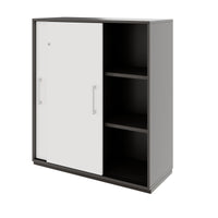 PRO Armoire de porte coulissante | 3 oh, 800 - 1600 x 1140 mm, graphite / blanc