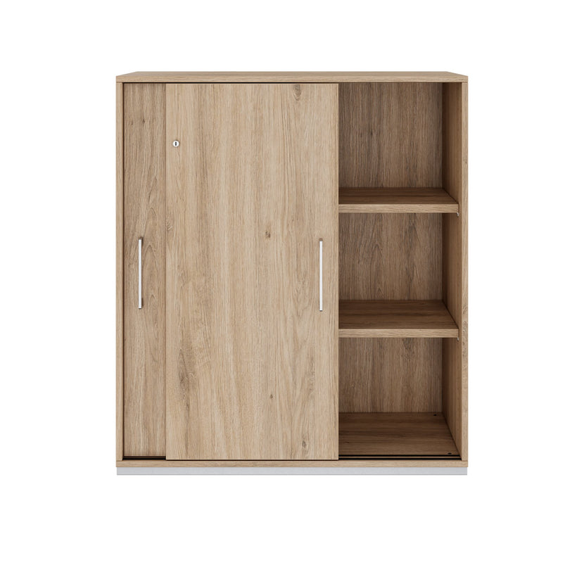 PRO sliding door wardrobe | 3 OH, 800 - 1600 x 1140 mm, natural oak