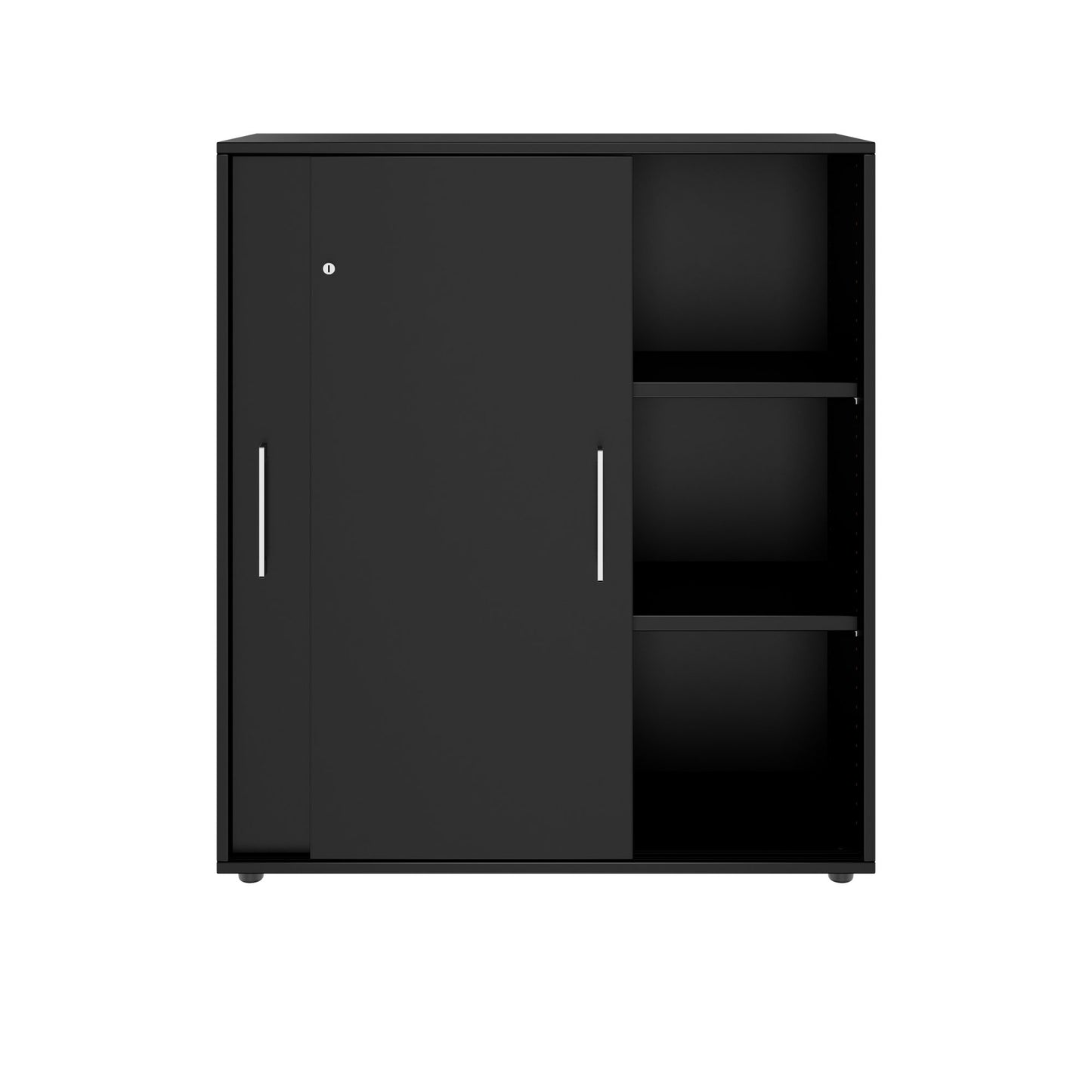 PRO sliding door wardrobe | 3 OH, 800 - 1600 x 1140 mm, black