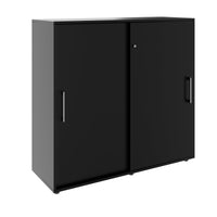 PRO sliding door wardrobe | 3 OH, 800 - 1600 x 1140 mm, black