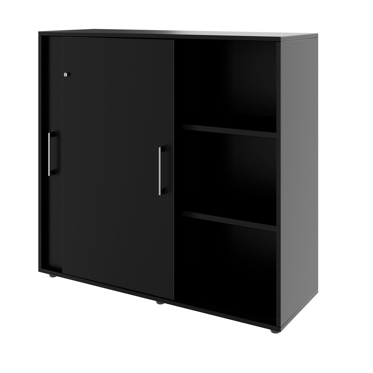 PRO sliding door wardrobe | 3 OH, 800 - 1600 x 1140 mm, black