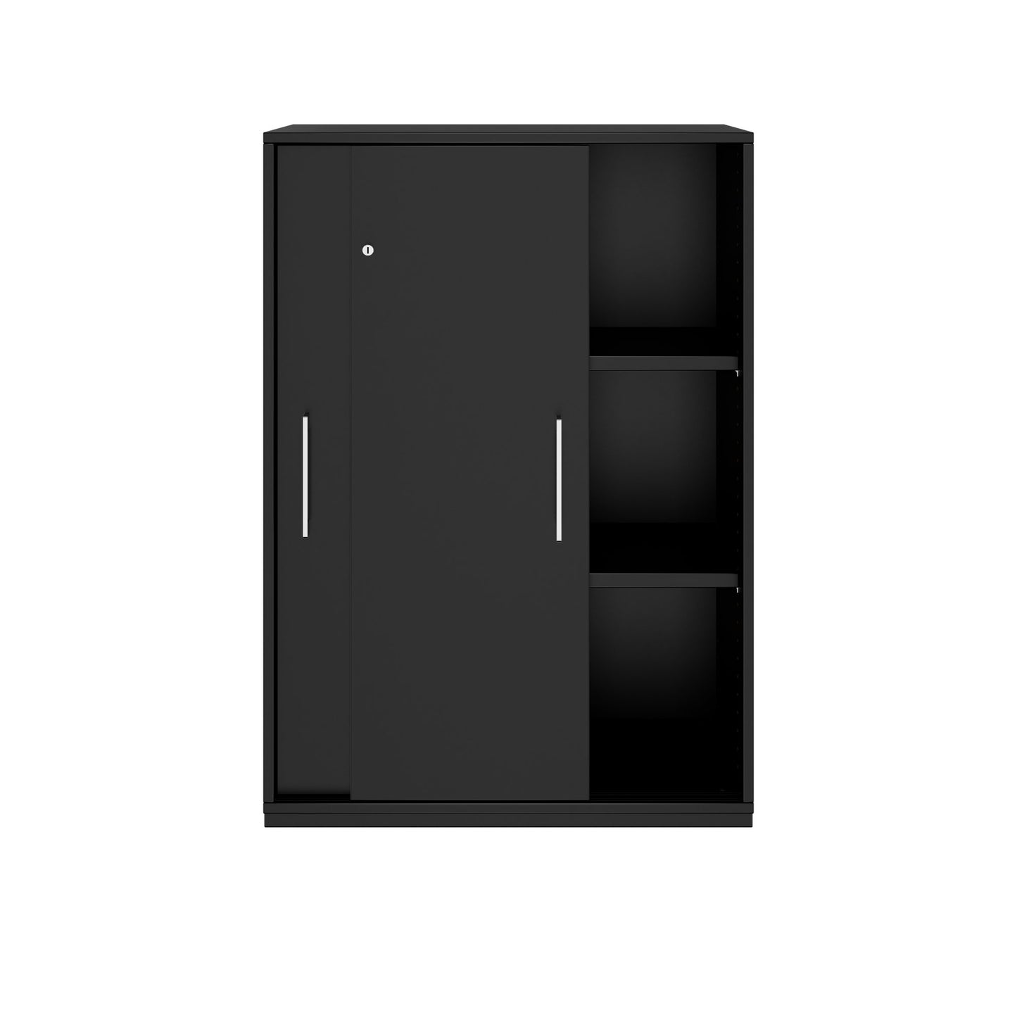 PRO sliding door wardrobe | 3 OH, 800 - 1600 x 1140 mm, black