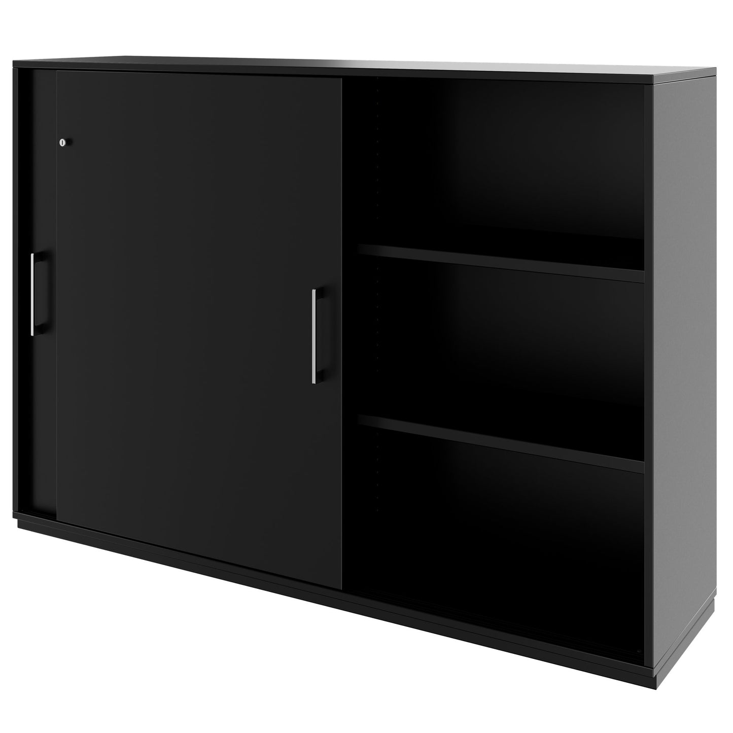 PRO sliding door wardrobe | 3 OH, 800 - 1600 x 1140 mm, black