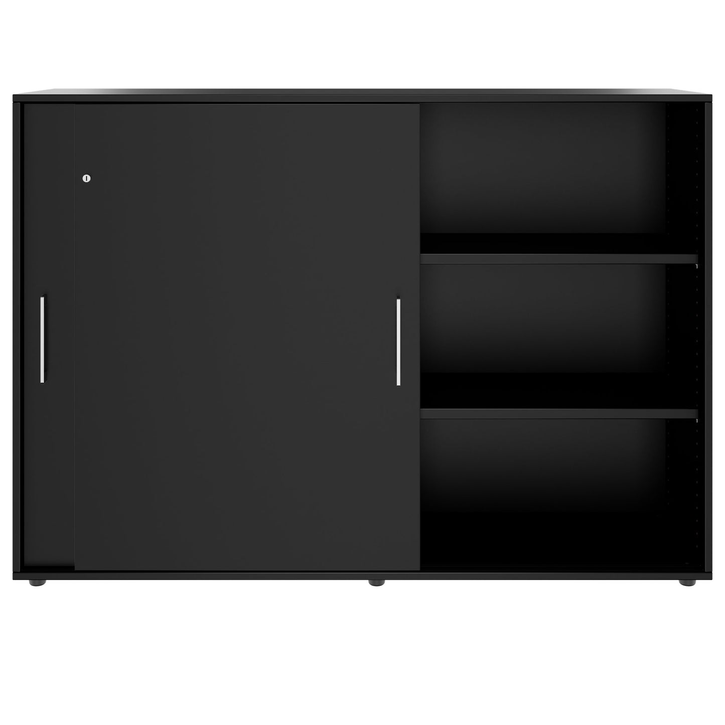 PRO sliding door wardrobe | 3 OH, 800 - 1600 x 1140 mm, black