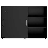 PRO sliding door wardrobe | 3 OH, 800 - 1600 x 1140 mm, black