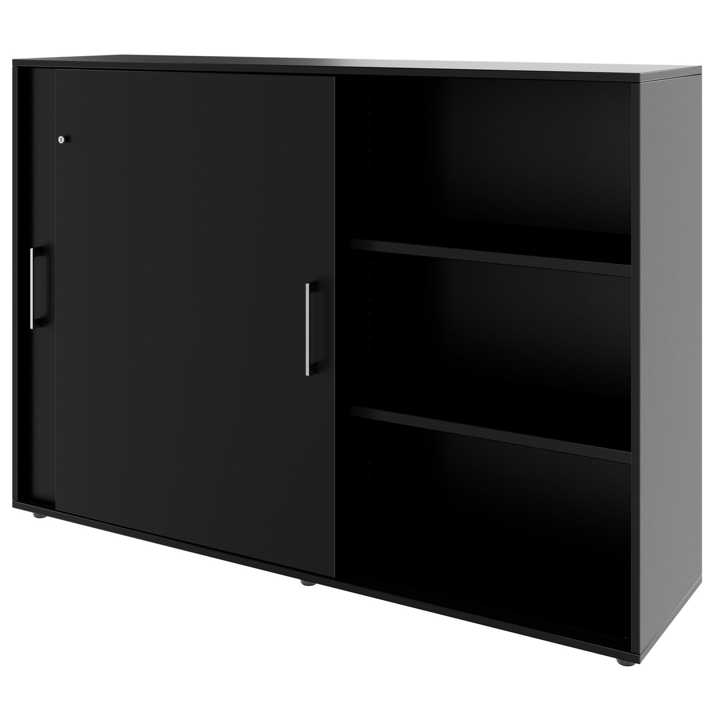 PRO sliding door wardrobe | 3 OH, 800 - 1600 x 1140 mm, black