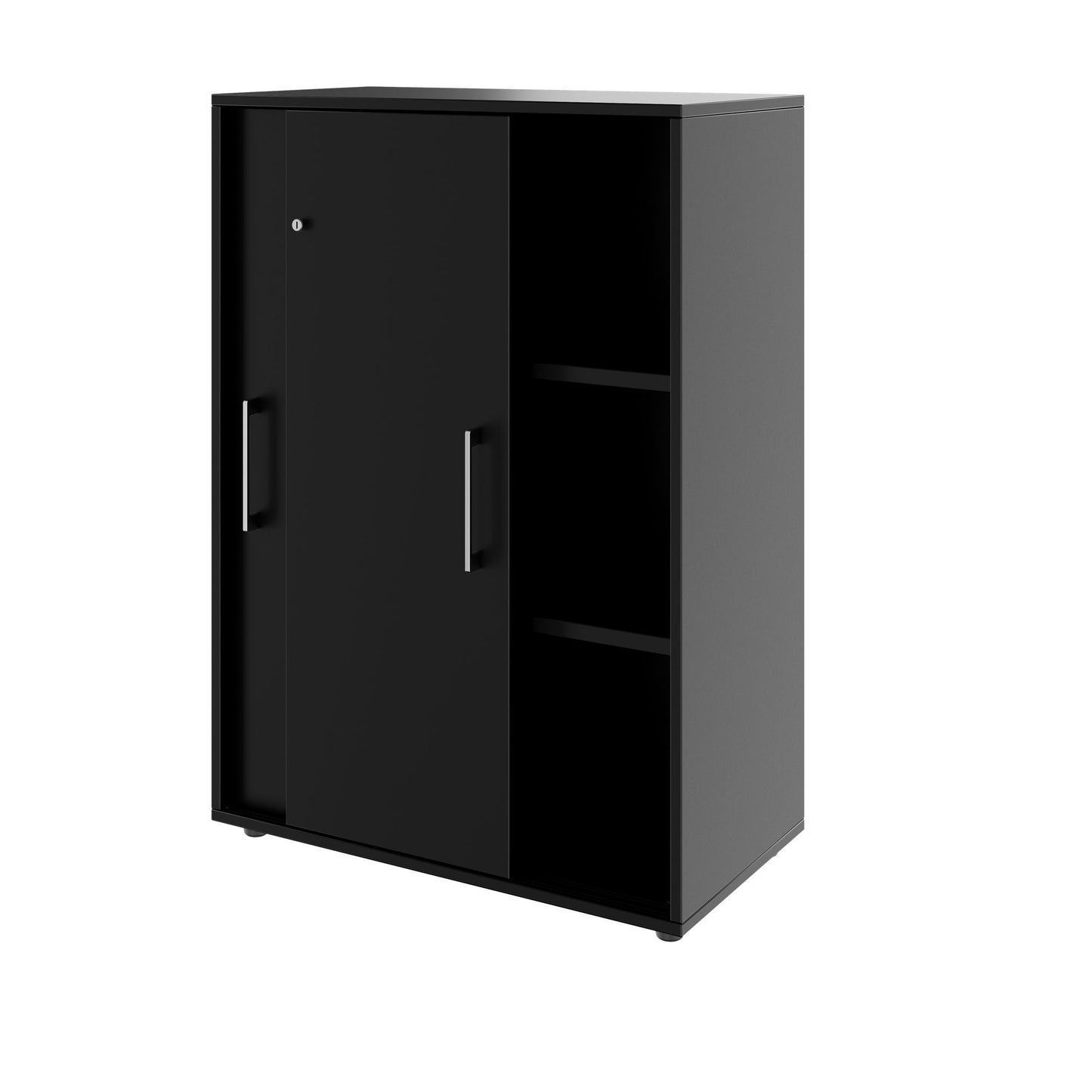 PRO sliding door wardrobe | 3 OH, 800 - 1600 x 1140 mm, black