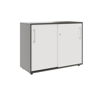 PRO Cabinet di porta scorrevole | 2 OH, 800 - 1600 x 770 mm, grafite / bianco