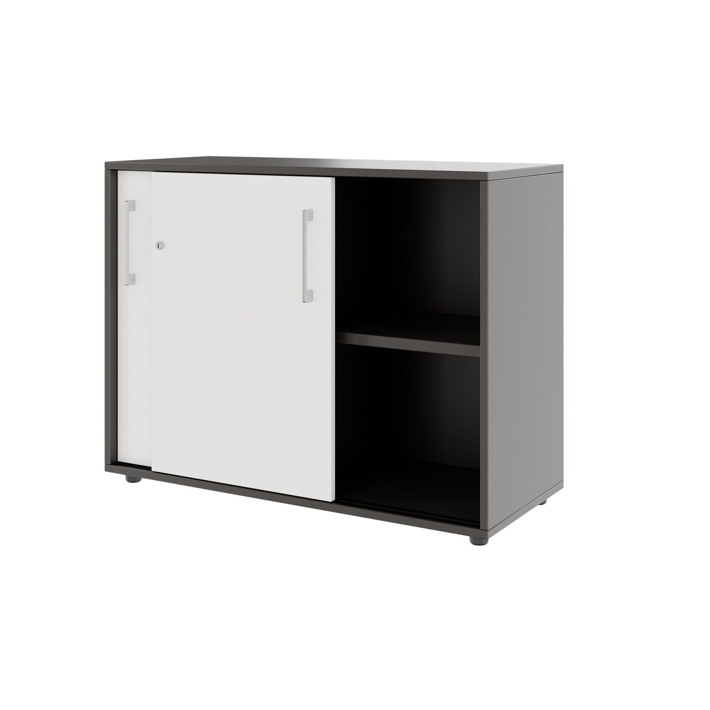 PRO Cabinet di porta scorrevole | 2 OH, 800 - 1600 x 770 mm, grafite / bianco